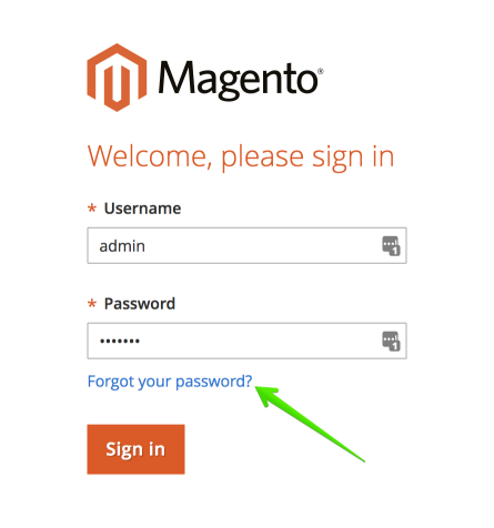 Magento login